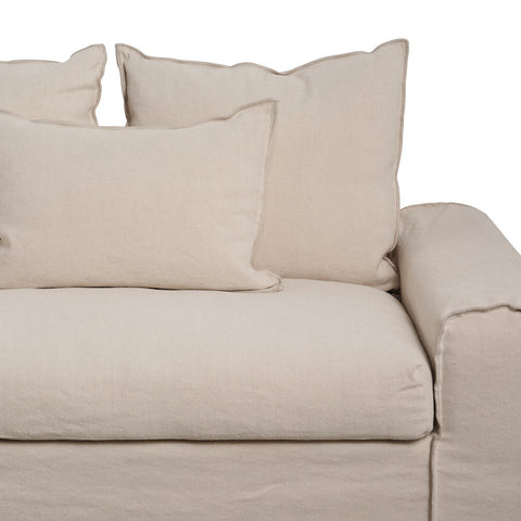 Tuscany Chaise Ivory Fabric Sofa - Glicks Furniture