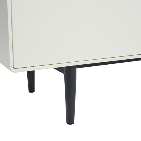 Aria Entertainment Unit 180cm White and Black Feet