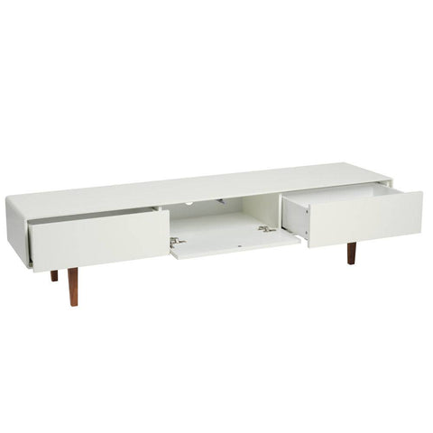 Aria Entertainment Unit 180cm White and Walnut Feet