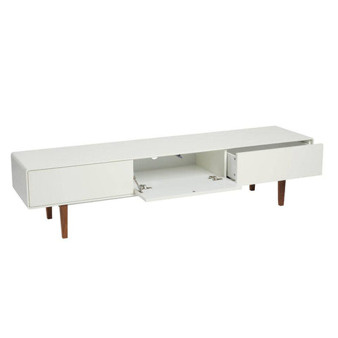 Aria Entertainment Unit 180cm White and Walnut Feet