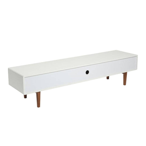 Aria Entertainment Unit 180cm White and Walnut Feet