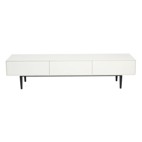 Aria Entertainment Unit 180cm White and Black Feet