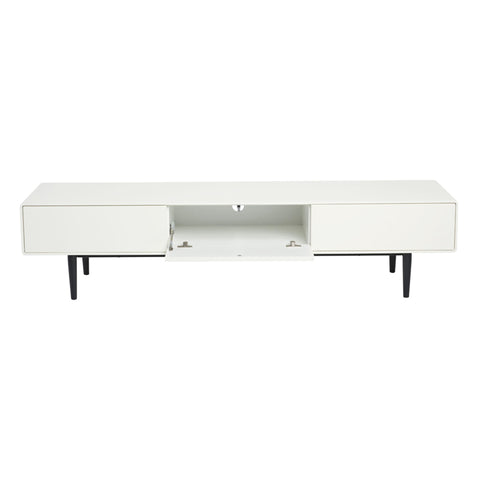 Aria Entertainment Unit 180cm White and Black Feet