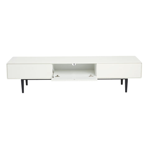 Aria Entertainment Unit 180cm White and Black Feet