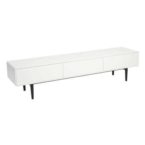 Aria Entertainment Unit 180cm White and Black Feet