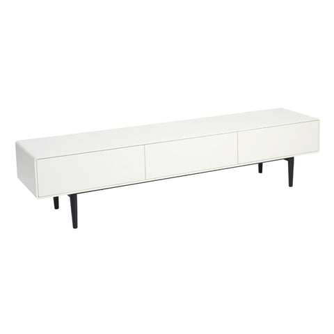 Aria Entertainment Unit 180cm White and Black Feet