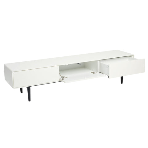 Aria Entertainment Unit 180cm White and Black Feet