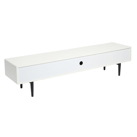 Aria Entertainment Unit 180cm White and Black Feet