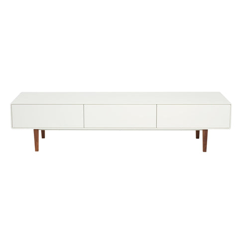 Aria Entertainment Unit 180cm White and Walnut Feet