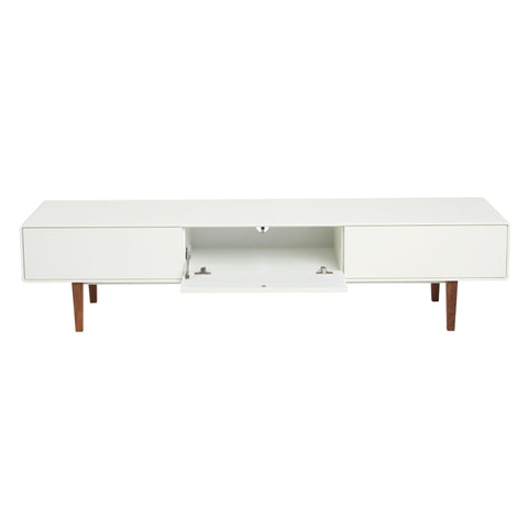 Aria Entertainment Unit 180cm White and Walnut Feet