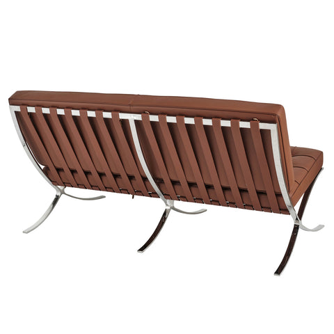Barcelona 3 Seater Couch Tan Leather Replica - Glicks Furniture
