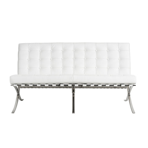 Barcelona 2 Seater Couch White Leather Replica - Glicks Furniture