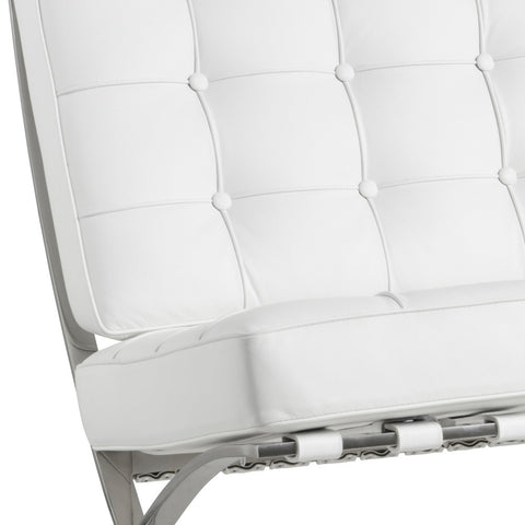 Barcelona 3 Seater Couch White Leather Replica - Glicks Furniture