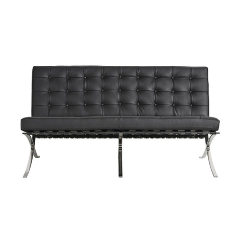 Barcelona 2 Seater Couch Replica Black 01