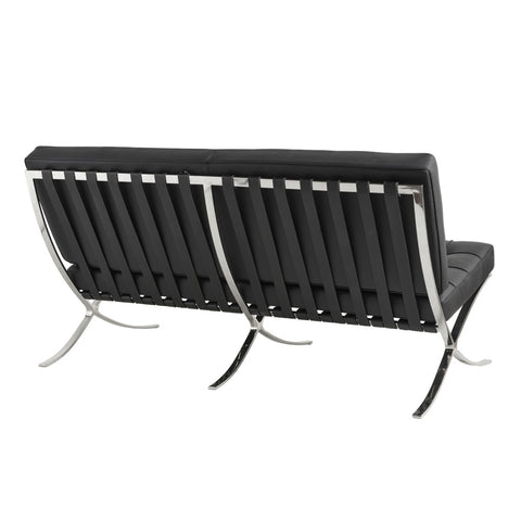 Barcelona 2 Seater Couch Replica Black 02