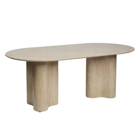 Bronte Oval Dining Table Travertine-Look 200cm