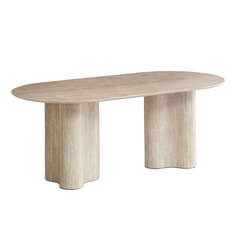 Bronte Oval Dining Table Travertine-Look 200cm