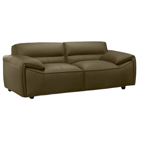 Brunelli 2 Seater Leather Sofa Olive Green