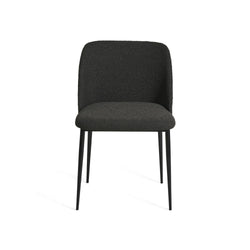 Dalia Dining Chair Boucle Fabric Black Steel Leg