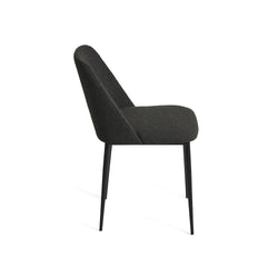 Dalia Dining Chair Boucle Fabric Black Steel Leg