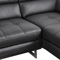 Daytona Black Leather Chaise Lounge