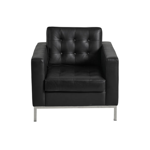 Florence Knoll Black Leather Lounge Chair Replica - Glicks Furniture