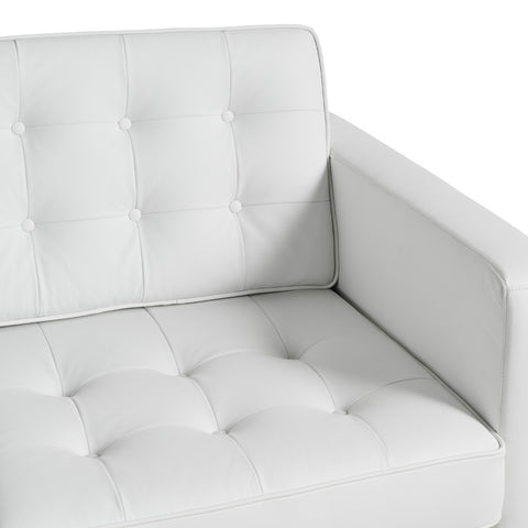 Florence Knoll Leather 2 Seater White Lounge Replica - Glicks Furniture