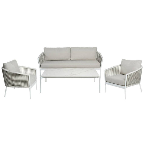 Giovanni Outdoor 4 Piece Lounge Set White