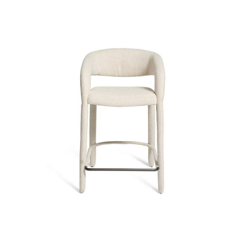 Hugo Barstool White Boucle
