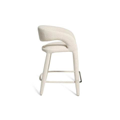 Hugo Barstool White Boucle