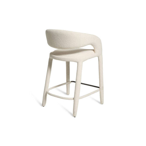Hugo Barstool White Boucle