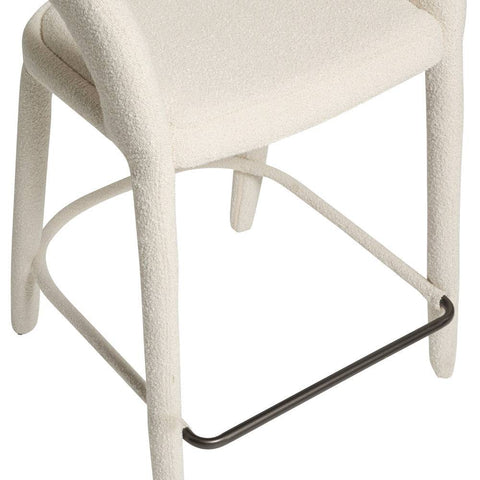Hugo Barstool White Boucle