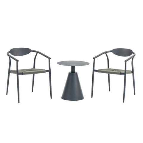 Jasmin 3pc Outdoor Balcony Set - Black