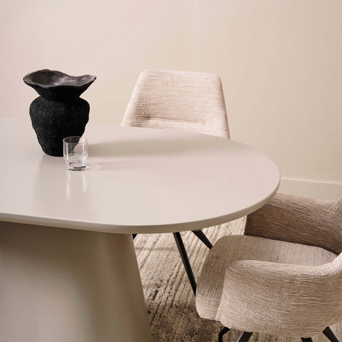 Lorenzo Oval Dining Table Taupe 160cm - Glicks Furniture