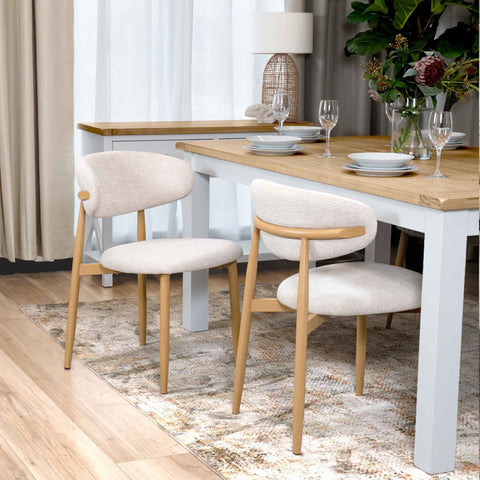 Louie Fabric Dining Chair Beige
