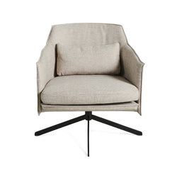 Luna Swivel Lounge Chair Taupe Fabric