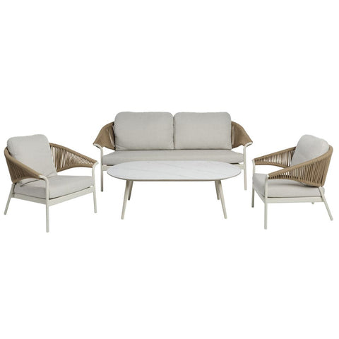 Mykonos Outdoor 4 Piece Lounge Set Ivory