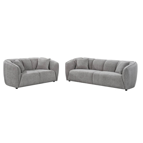 Milano 2+3 Seater Fabric Sofa Set Light Grey
