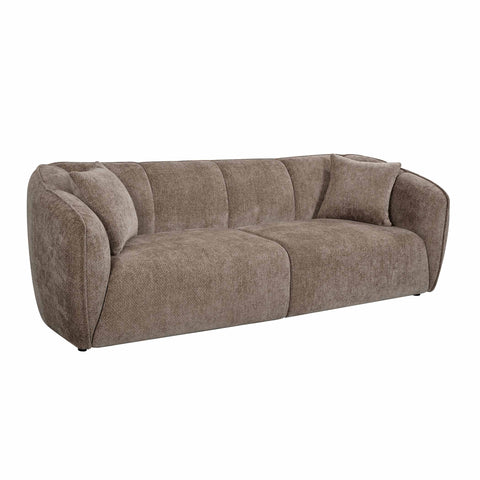 Milano 3 Seater Fabric Sofa Brown