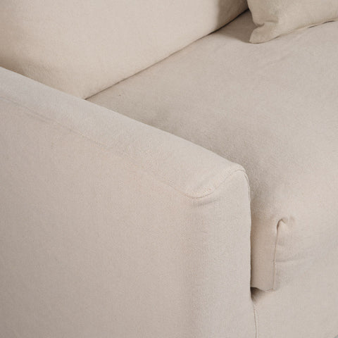 Naples 3 Seater Ivory Fabric Sofa - Glicks Furniture