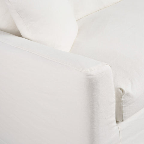 Naples 3 Seater White Fabric Sofa - Glicks Furniture