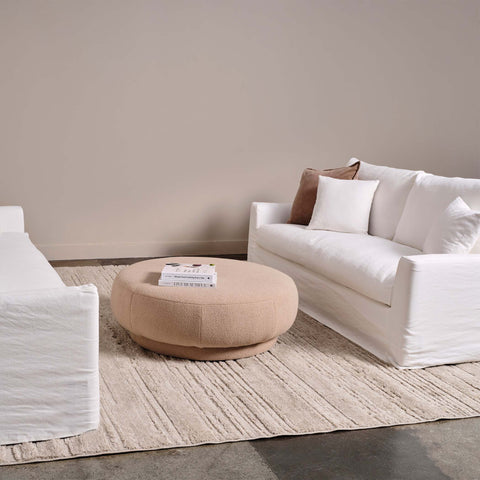Naples 3.5 Seater White Fabric Sofa - Glicks Furniture