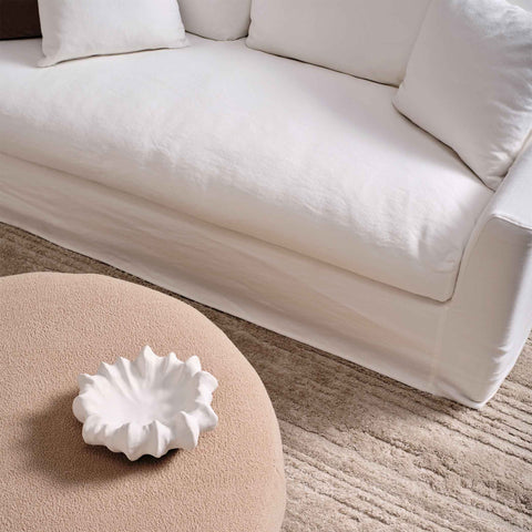Naples 3.5 Seater White Fabric Sofa - Glicks Furniture