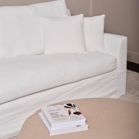 Naples 3.5 Seater White Fabric Sofa - Glicks Furniture