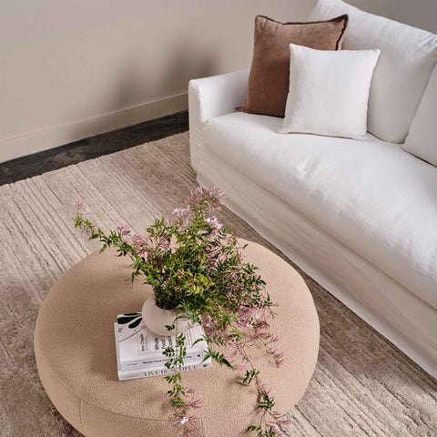Naples 3.5 Seater White Fabric Sofa - Glicks Furniture