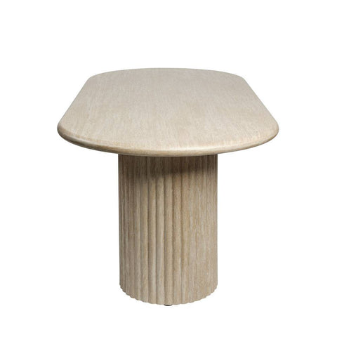 Noir Oval Dining Table Travertine-Look 220cm