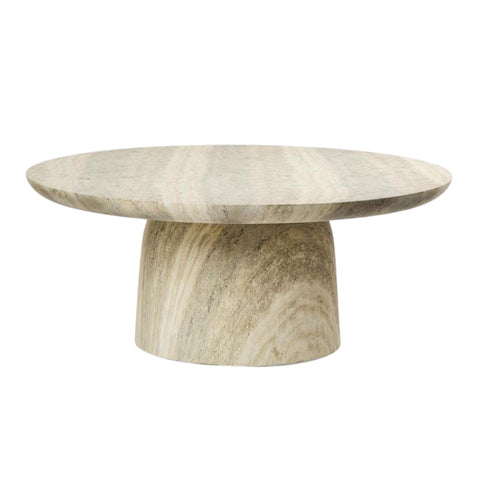 Paris Round Outdoor Coffee Table – Grey Travertine Look
