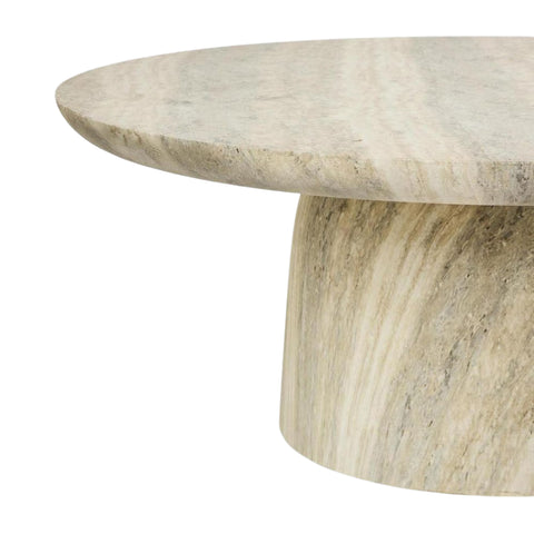 Paris Round Outdoor Coffee Table – Grey Travertine Look