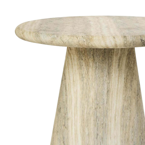 Paris Round Outdoor Side Table – Grey Travertine Look