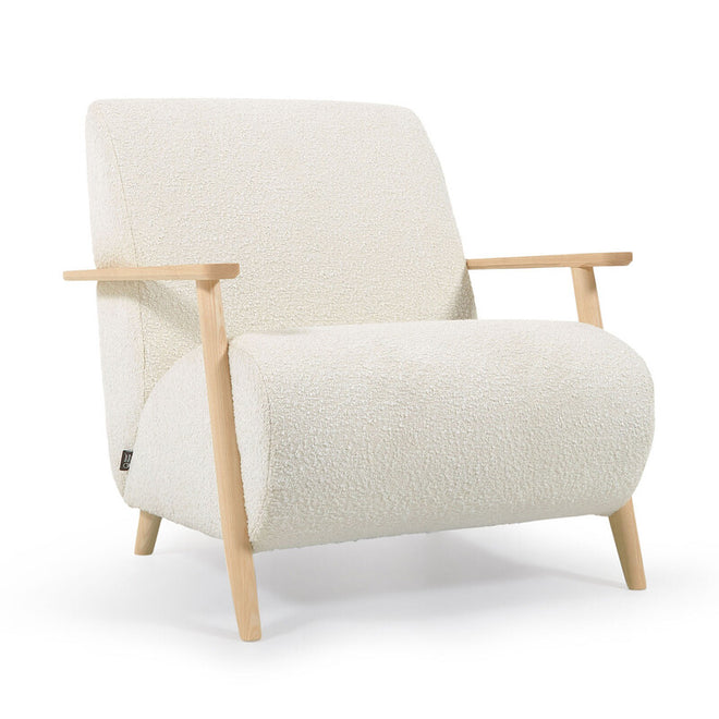 Marthan Lounge Chair White Boucle